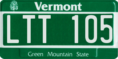 VT license plate LTT105