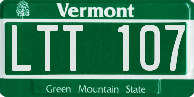 VT license plate LTT107