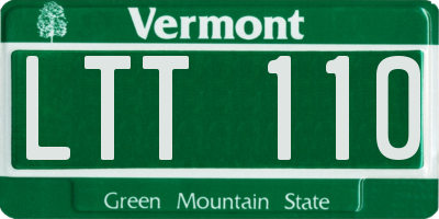 VT license plate LTT110