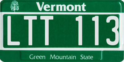 VT license plate LTT113