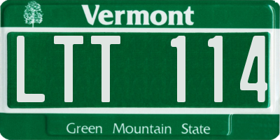 VT license plate LTT114
