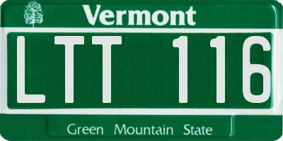 VT license plate LTT116