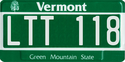VT license plate LTT118
