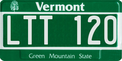 VT license plate LTT120