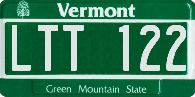 VT license plate LTT122