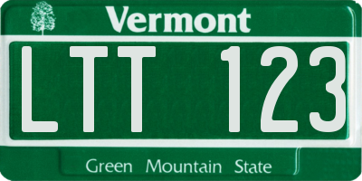 VT license plate LTT123