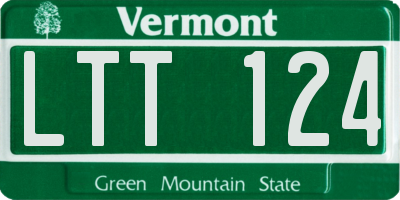 VT license plate LTT124