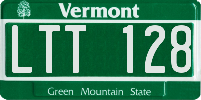 VT license plate LTT128
