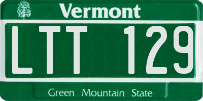 VT license plate LTT129