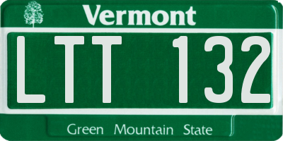 VT license plate LTT132