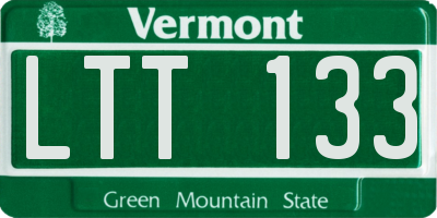 VT license plate LTT133
