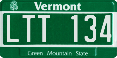 VT license plate LTT134