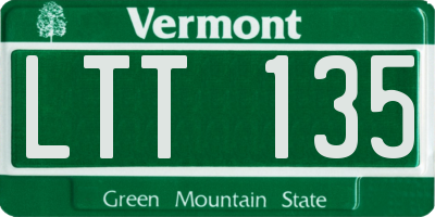 VT license plate LTT135