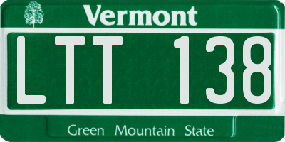 VT license plate LTT138