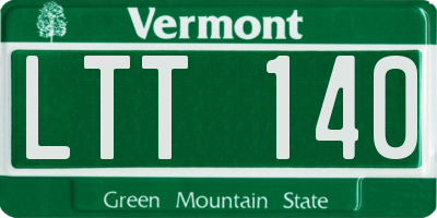 VT license plate LTT140