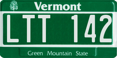 VT license plate LTT142