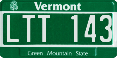 VT license plate LTT143