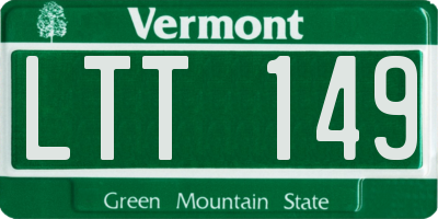 VT license plate LTT149