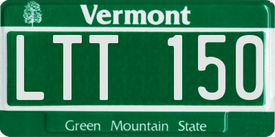 VT license plate LTT150