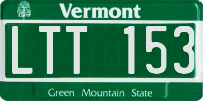 VT license plate LTT153