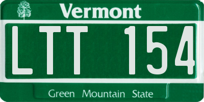 VT license plate LTT154