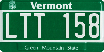 VT license plate LTT158