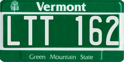 VT license plate LTT162