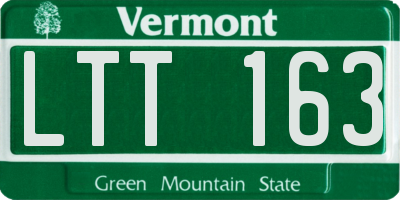 VT license plate LTT163