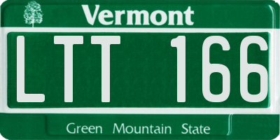 VT license plate LTT166