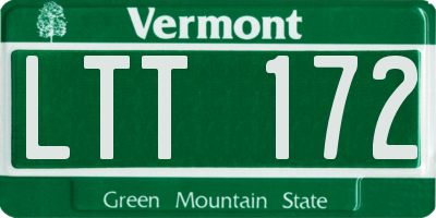 VT license plate LTT172