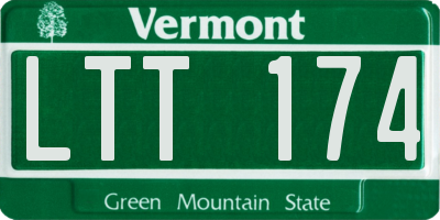 VT license plate LTT174