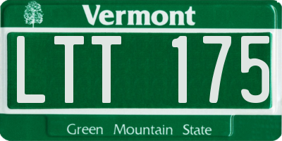 VT license plate LTT175