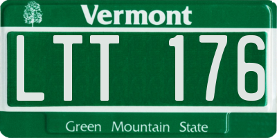 VT license plate LTT176