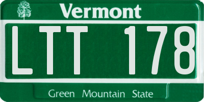 VT license plate LTT178