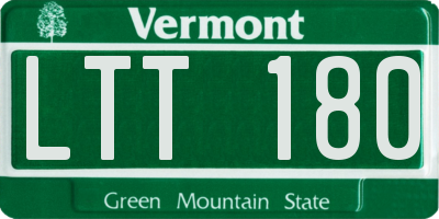 VT license plate LTT180