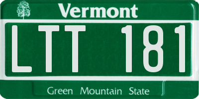 VT license plate LTT181