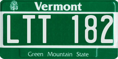 VT license plate LTT182