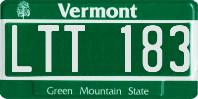 VT license plate LTT183
