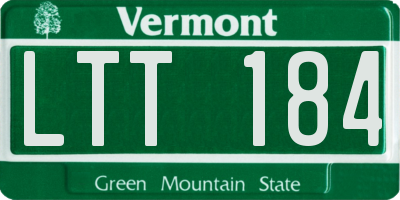 VT license plate LTT184