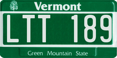 VT license plate LTT189