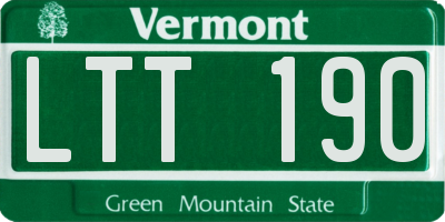 VT license plate LTT190