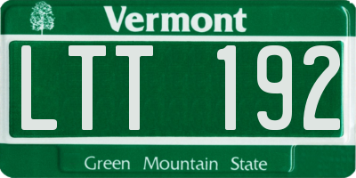 VT license plate LTT192