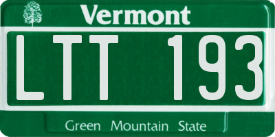 VT license plate LTT193