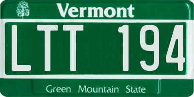 VT license plate LTT194