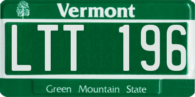 VT license plate LTT196