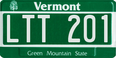 VT license plate LTT201