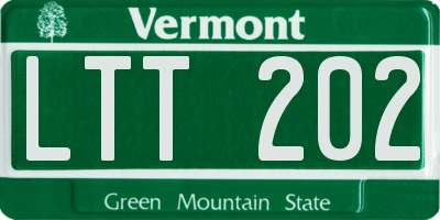 VT license plate LTT202