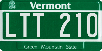 VT license plate LTT210