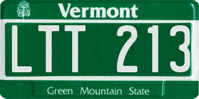 VT license plate LTT213