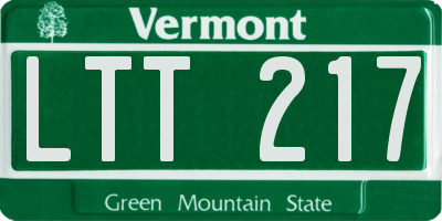 VT license plate LTT217